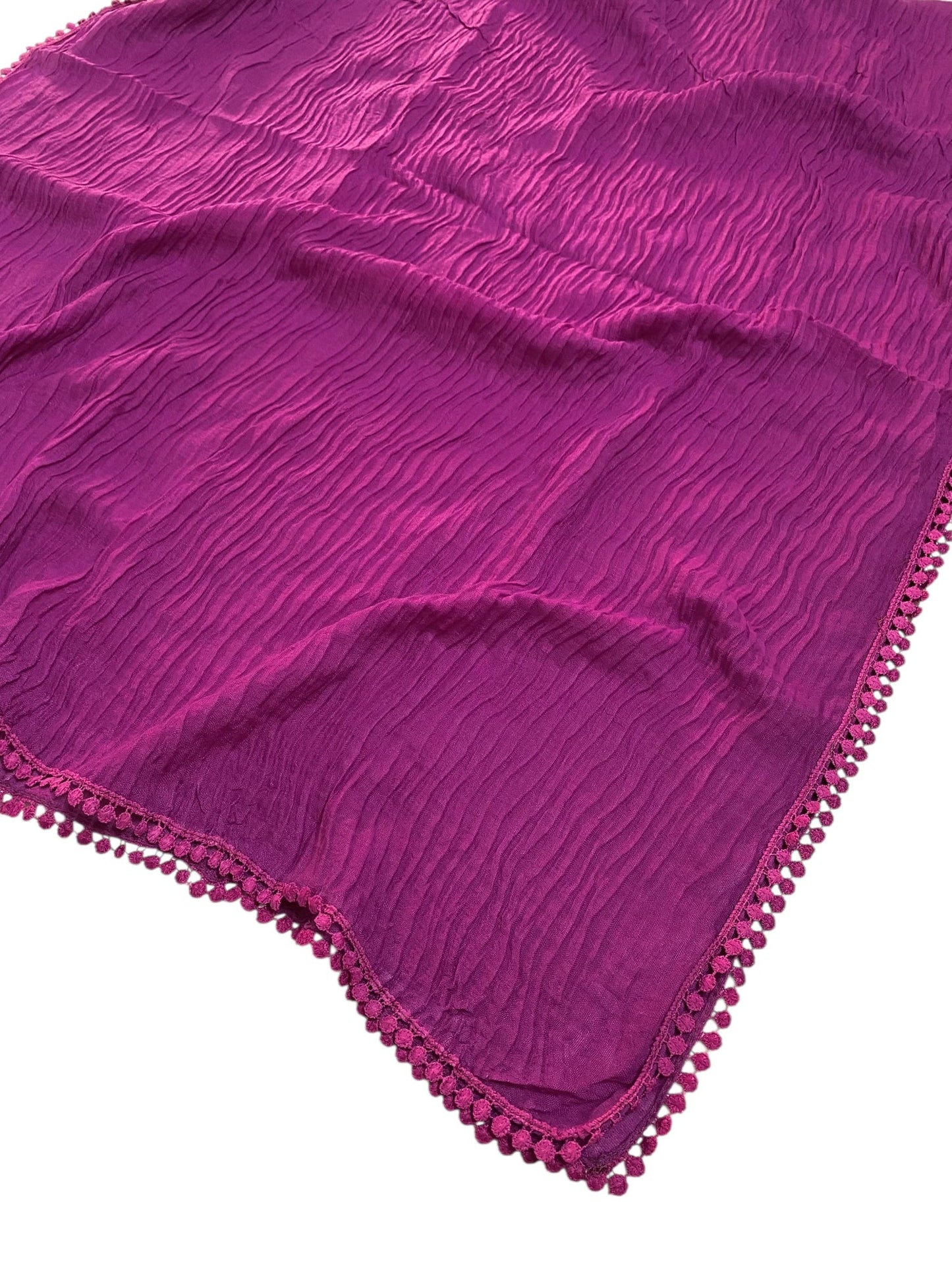 Pleated Laced Hijab - Magenta