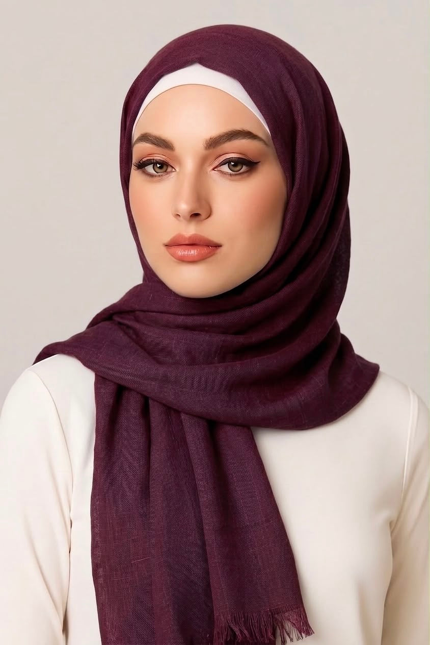 Turkish Lawn Hijab Burgundy