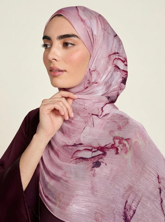 Printed Organza Silk  - Soft Sheer Fancy Hijab