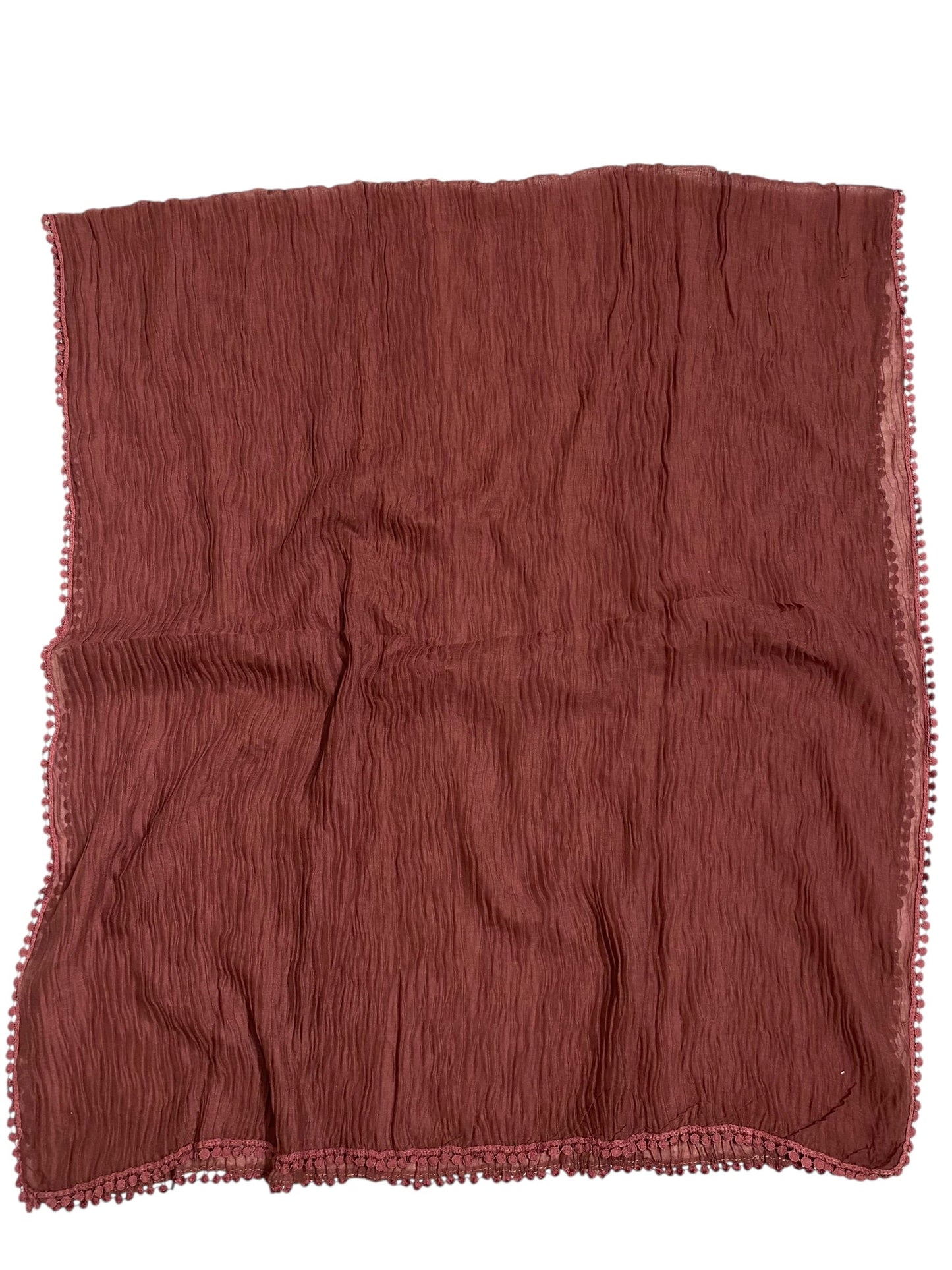 Pleated Laced Hijab - Grape