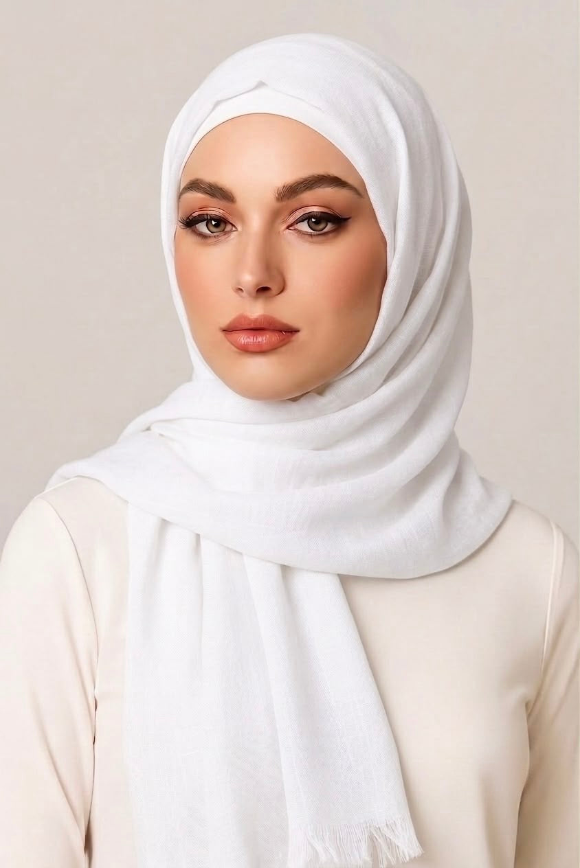 Turkish Lawn Hijab Pure White