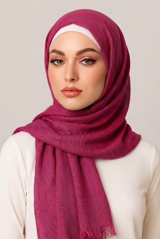 Turkish Lawn Hijab Raspberry