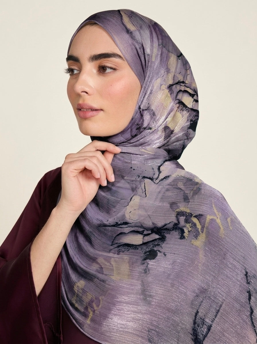 Printed Organza Silk  - Soft Sheer Fancy Hijab