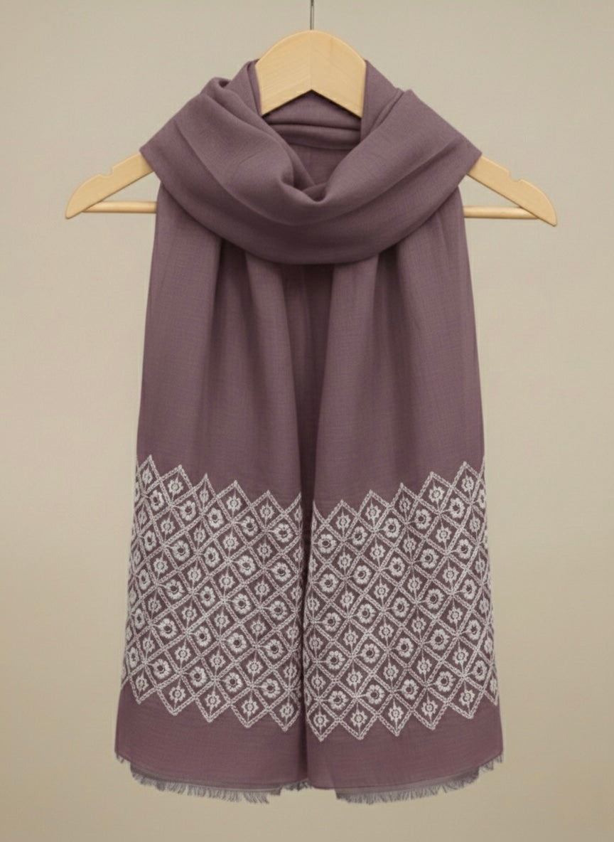 Diamond Embroidery - Mauve - Cameo Hijabwears