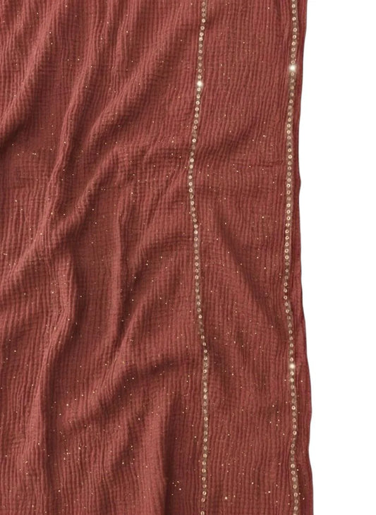 Sequin Crushed Lawn Hijab – XL Size ( Grape )