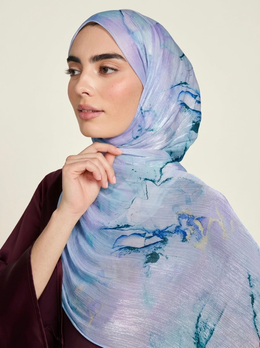 Printed Organza Silk  - Soft Sheer Fancy Hijab