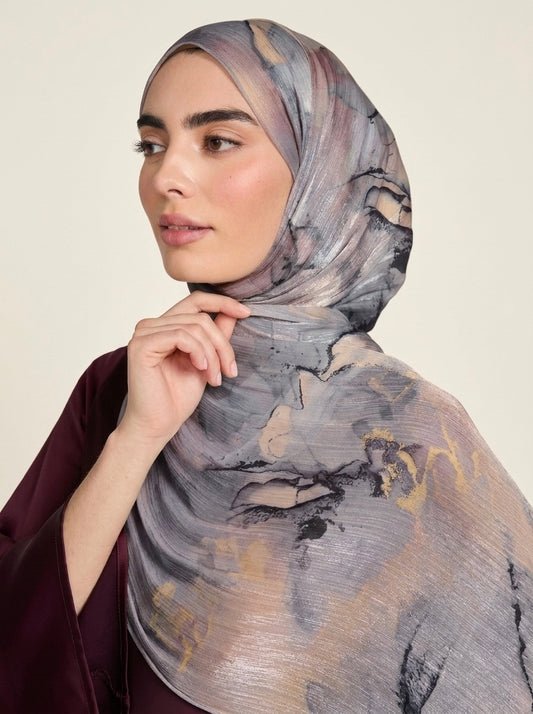 Printed Organza Silk  - Soft Sheer Fancy Hijab