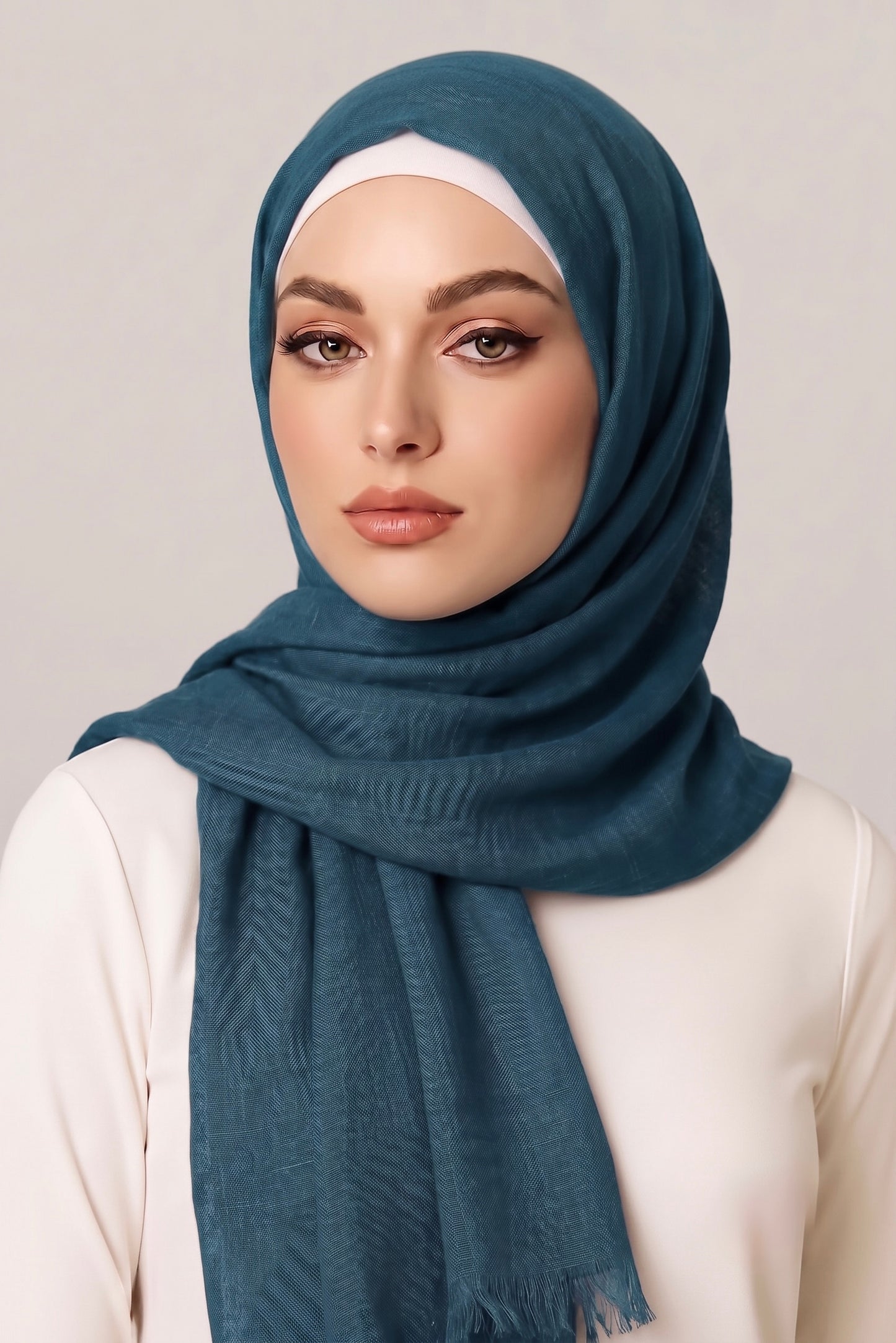 Turkish Lawn Hijab Classic Teal