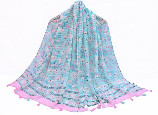 Tassels Lawn Hijab- Floral