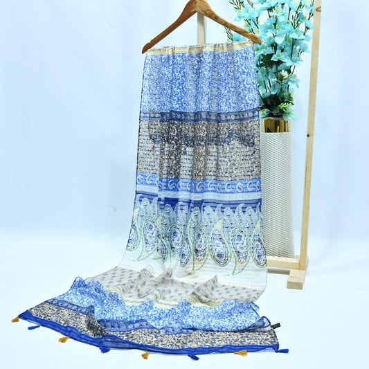 Tassels Lawn Hijab - Floral - Cameo Hijabwears