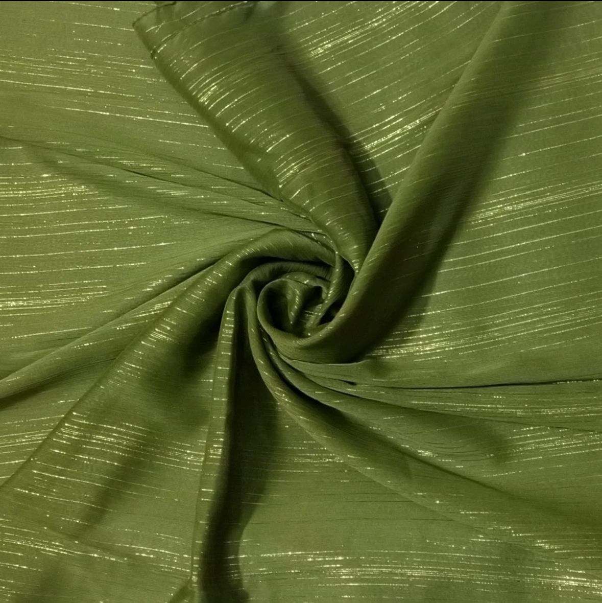 Zari Georgette Hijab - Mehndi