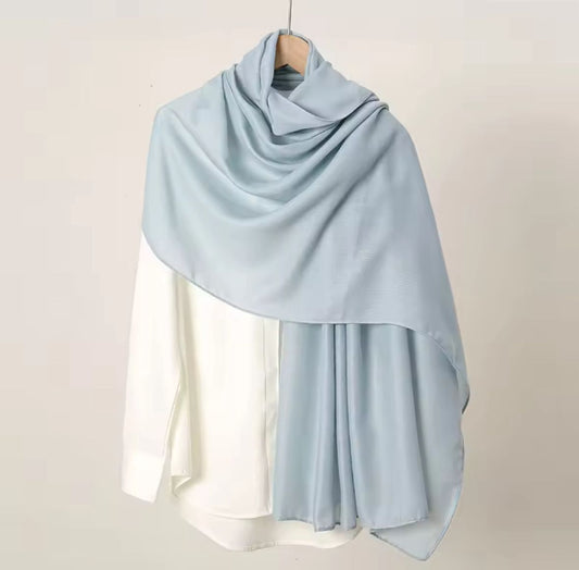 PREMIUM GEORGETTE HIJAB- DUSTY BLE - Cameo Hijabwears