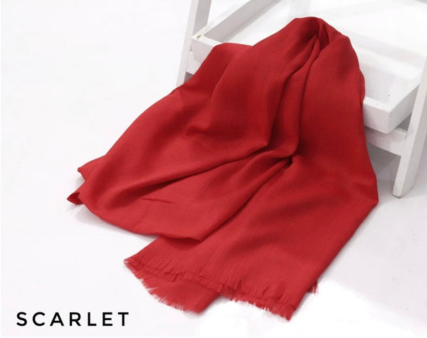 Turkish Viscose Lawn Hijab- Scarlet