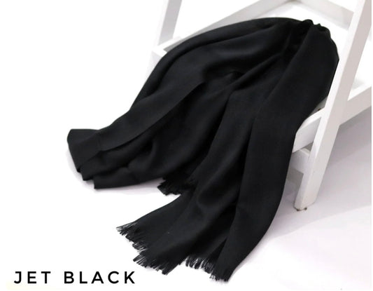 Turkish Viscose Lawn Hijab- Black - Cameo Hijabwears