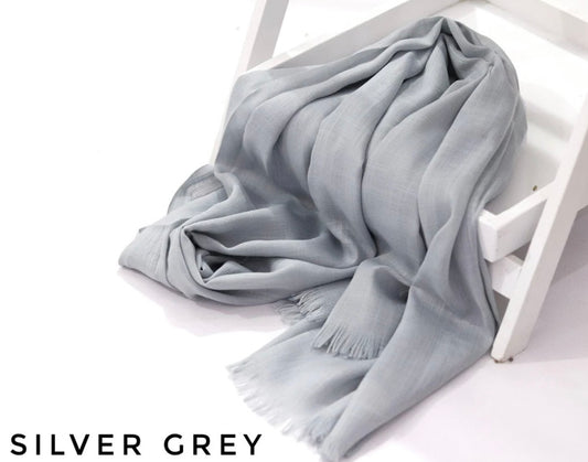 Turkish Viscose Lawn Hijab - Silver - Cameo Hijabwears