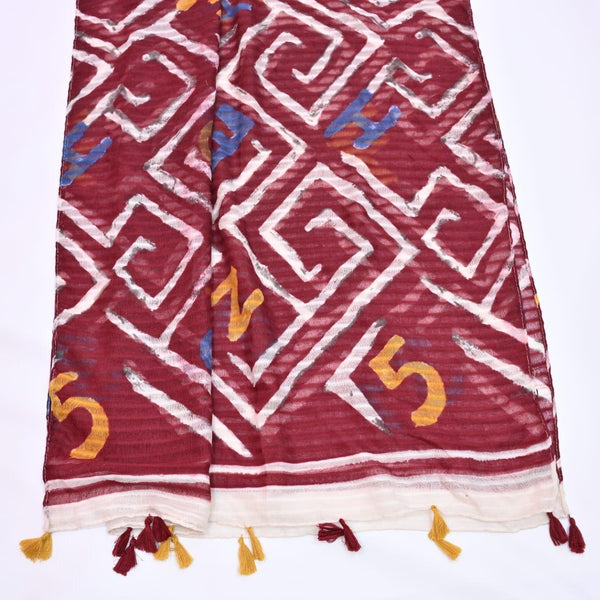 Tassels Lawn Hijab- Maroon