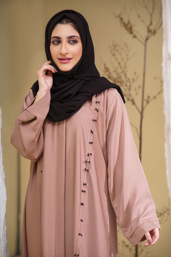 Beige Pintux Abaya - Cameo Hijabwears