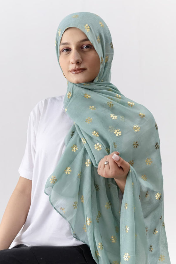Foil Lawn Hijab- Pistachio