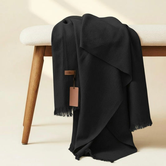 Allure Cashmere Wool Hijab - Black - Cameo