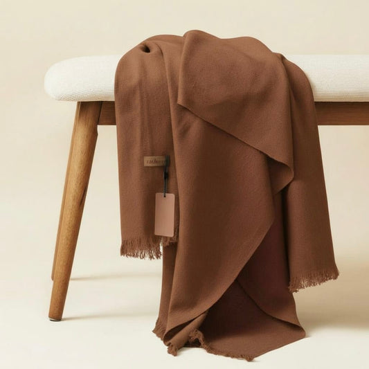 Allure Cashmere Wool Hijab - Camel - Cameo