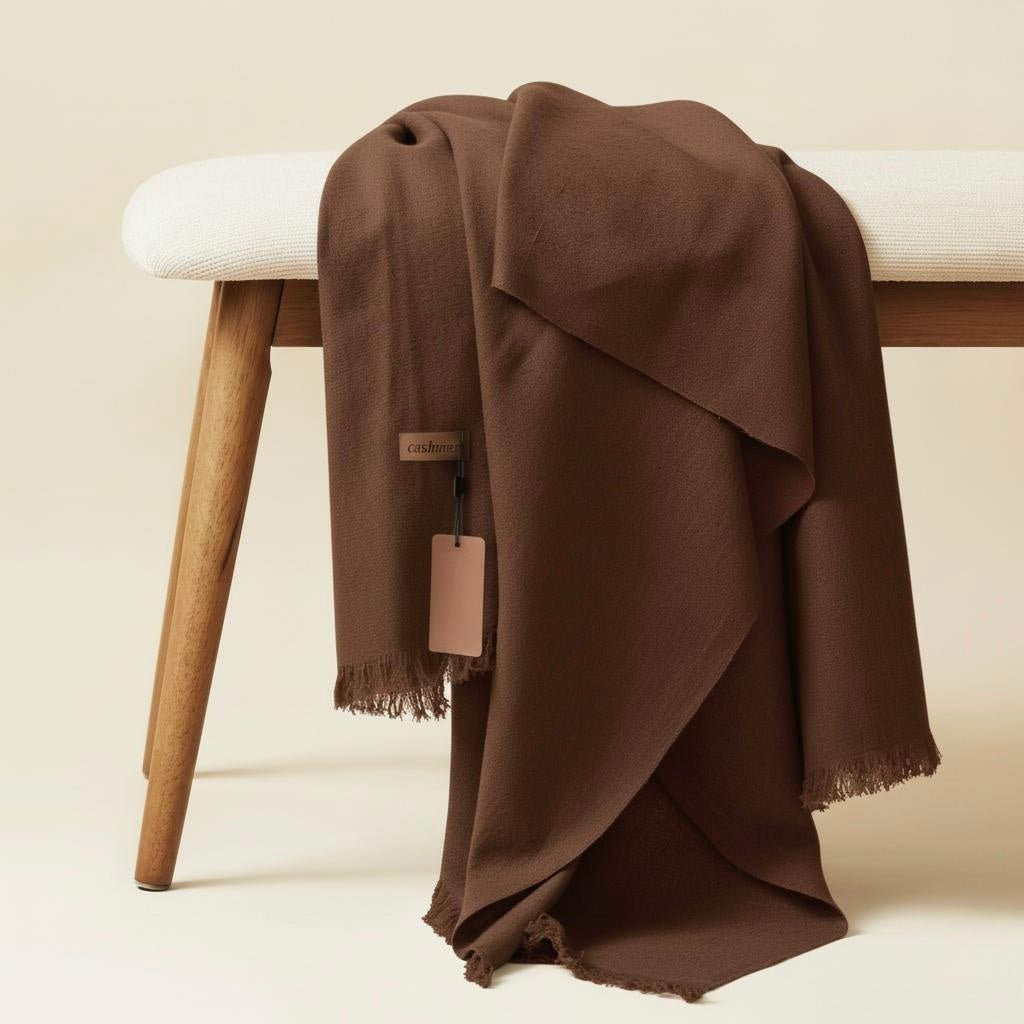 Allure Cashmere Wool Hijab - Chocolate - Cameo