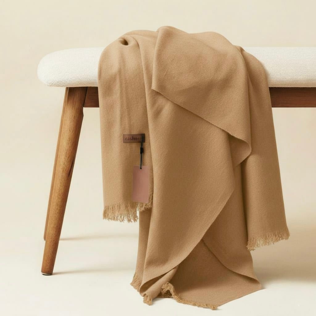 Allure Cashmere Wool Hijab - Sand - Cameo
