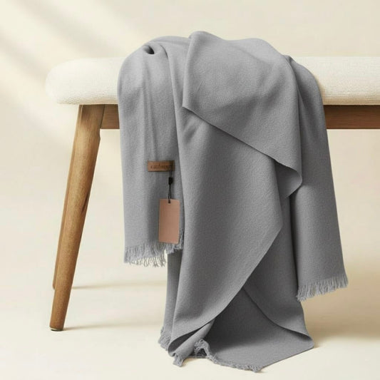Allure Cashmere Wool Hijab - Smoke Grey - Cameo