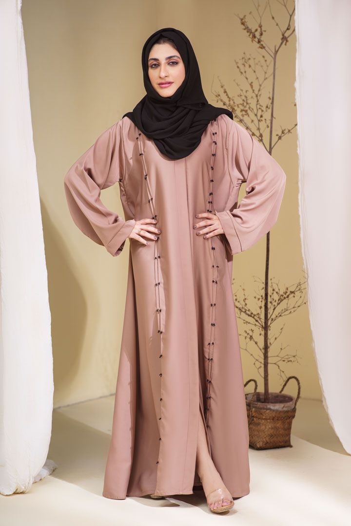 Beige Pintux Abaya - Cameo
