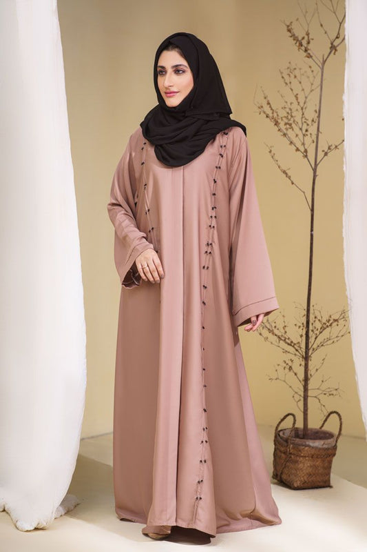 Beige Pintux Abaya - Cameo