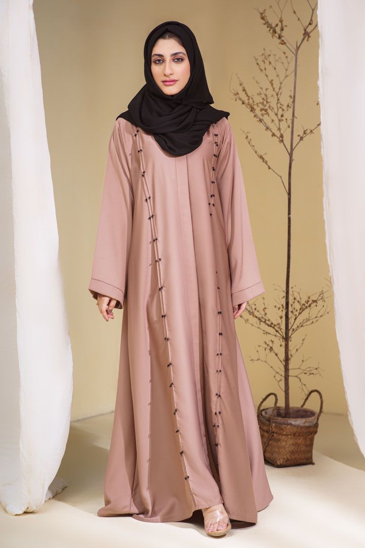 Beige Pintux Abaya - Cameo