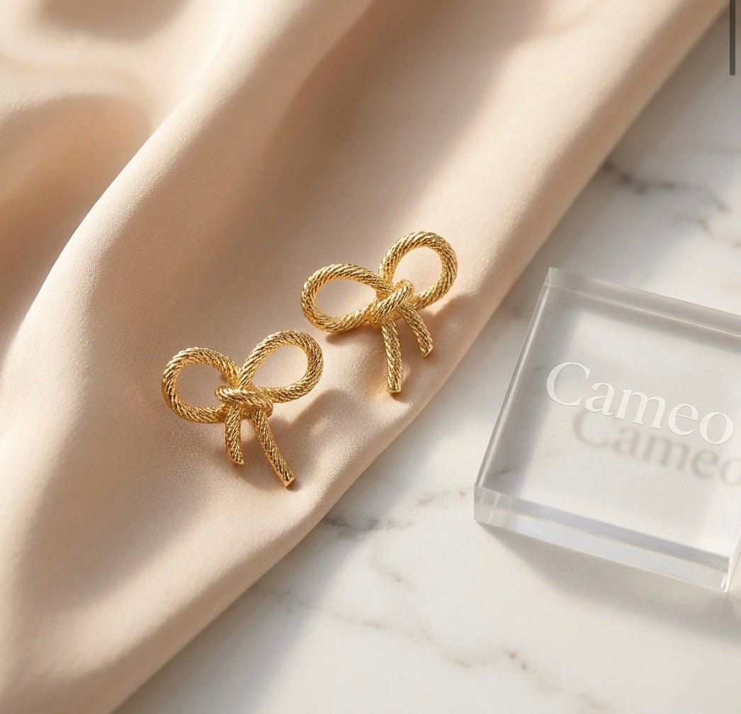 Bow Gold - Earings - Cameo