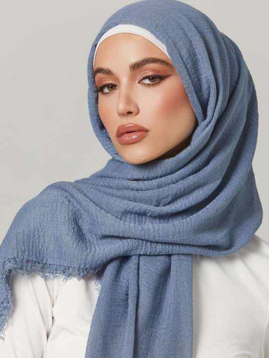 Crimps Hijab light blue - Cameo