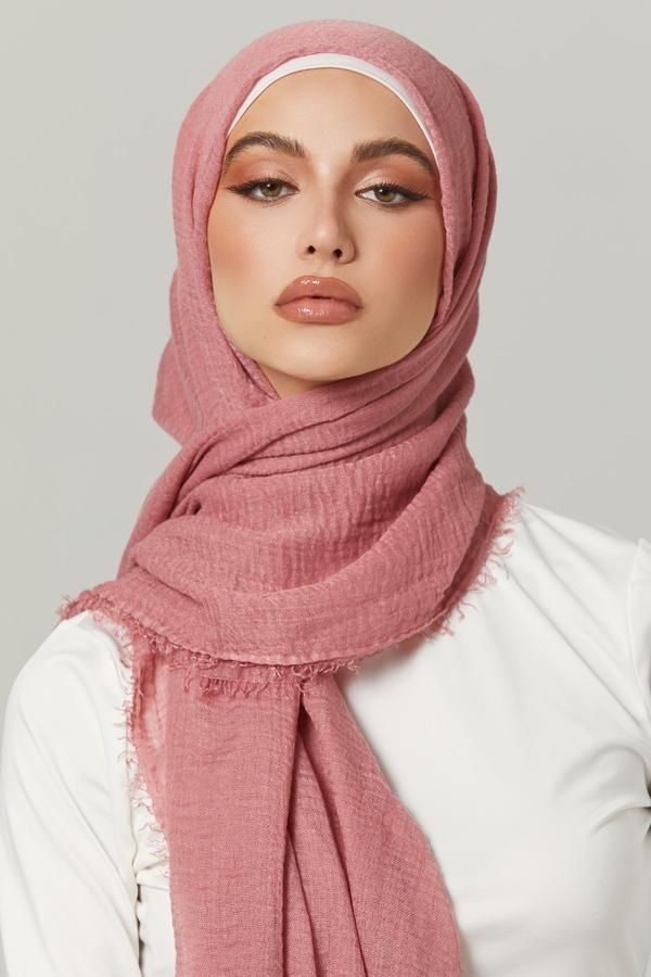 Crimps Hijab Powder pink - Cameo
