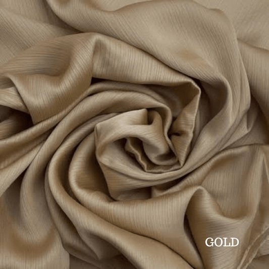 Crinkle silk Hijab gold - Cameo