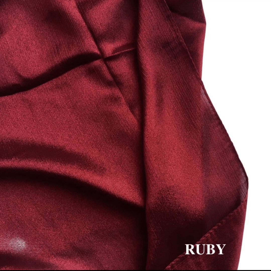CRINKLE SILK Hijab - RUBY - Cameo