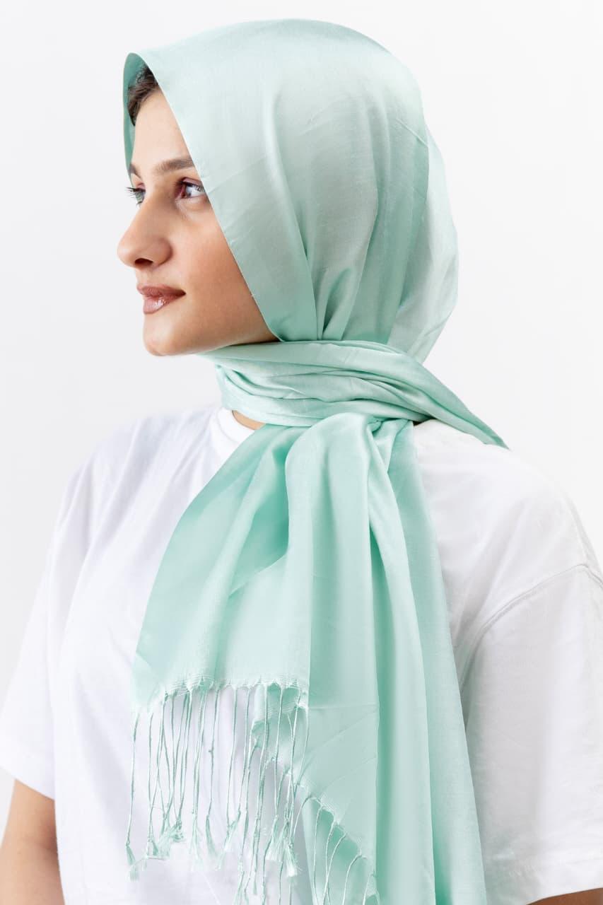 Dual Tone silk Hijab - Aqua - Cameo