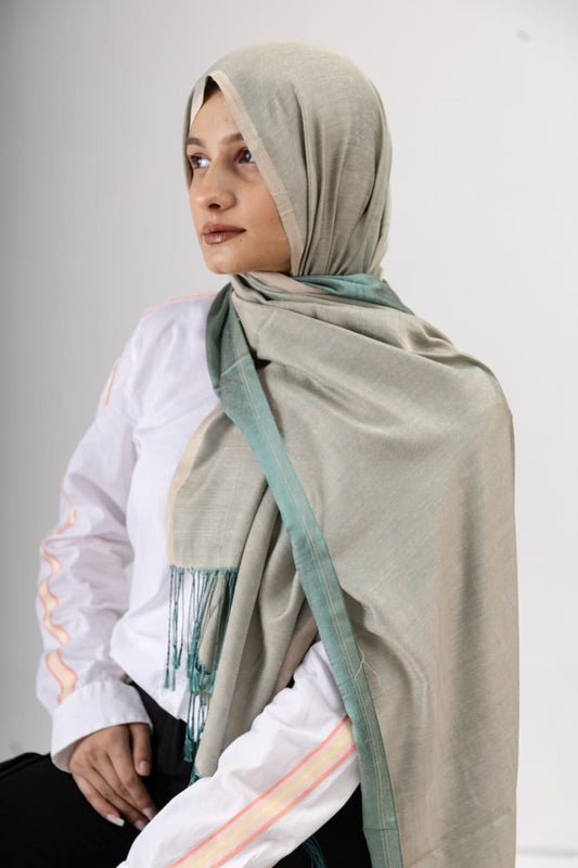 Dual Tone silk Hijab - Neutral - Cameo