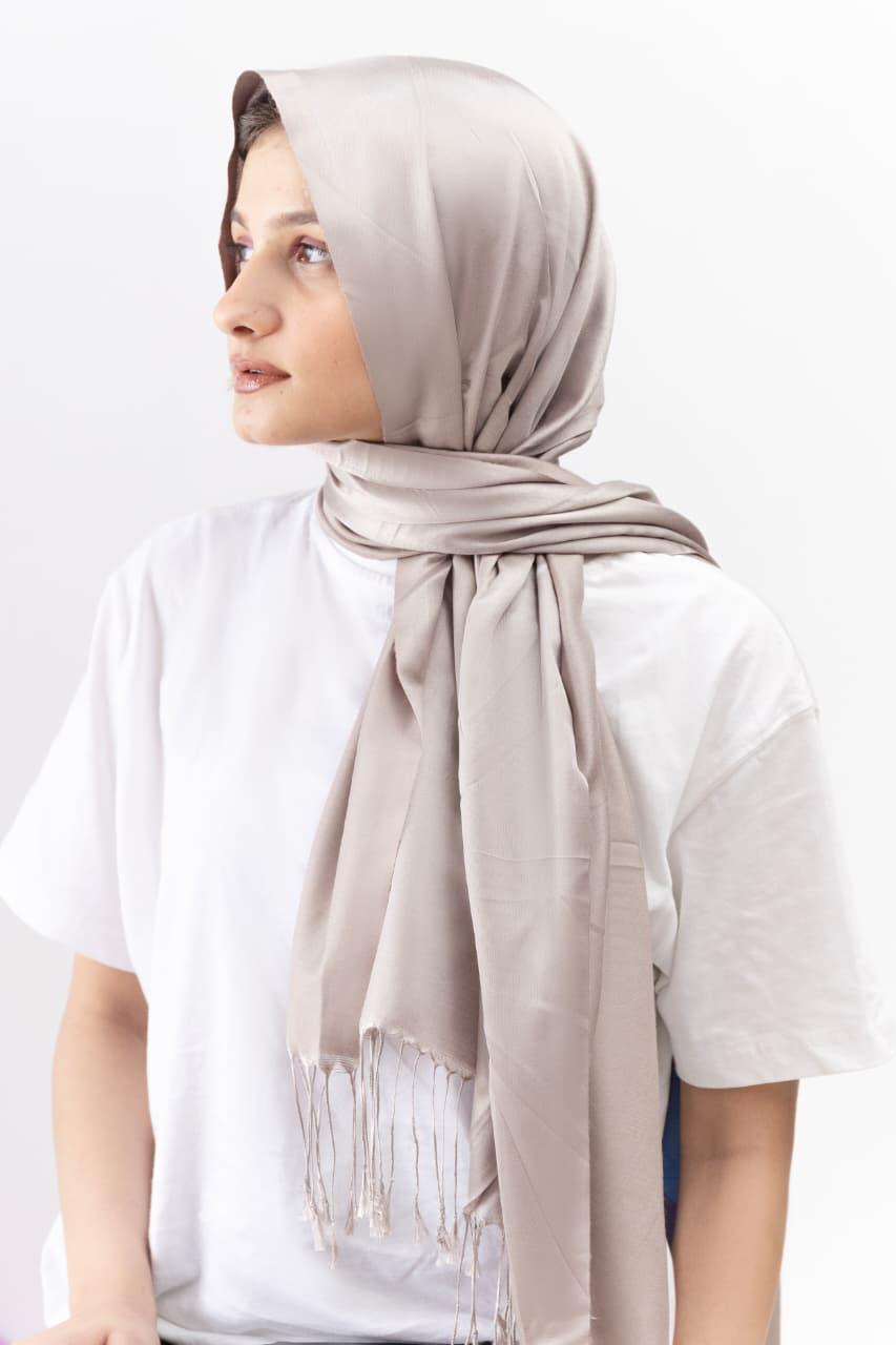Dual Tone silk Hijab - Oatmeal - Cameo