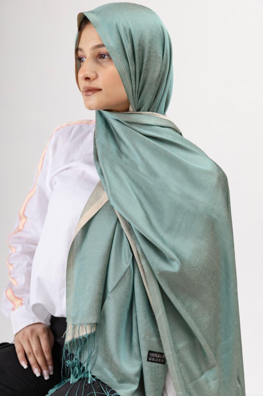 Dual Tone silk Hijab - Sage Green - Cameo