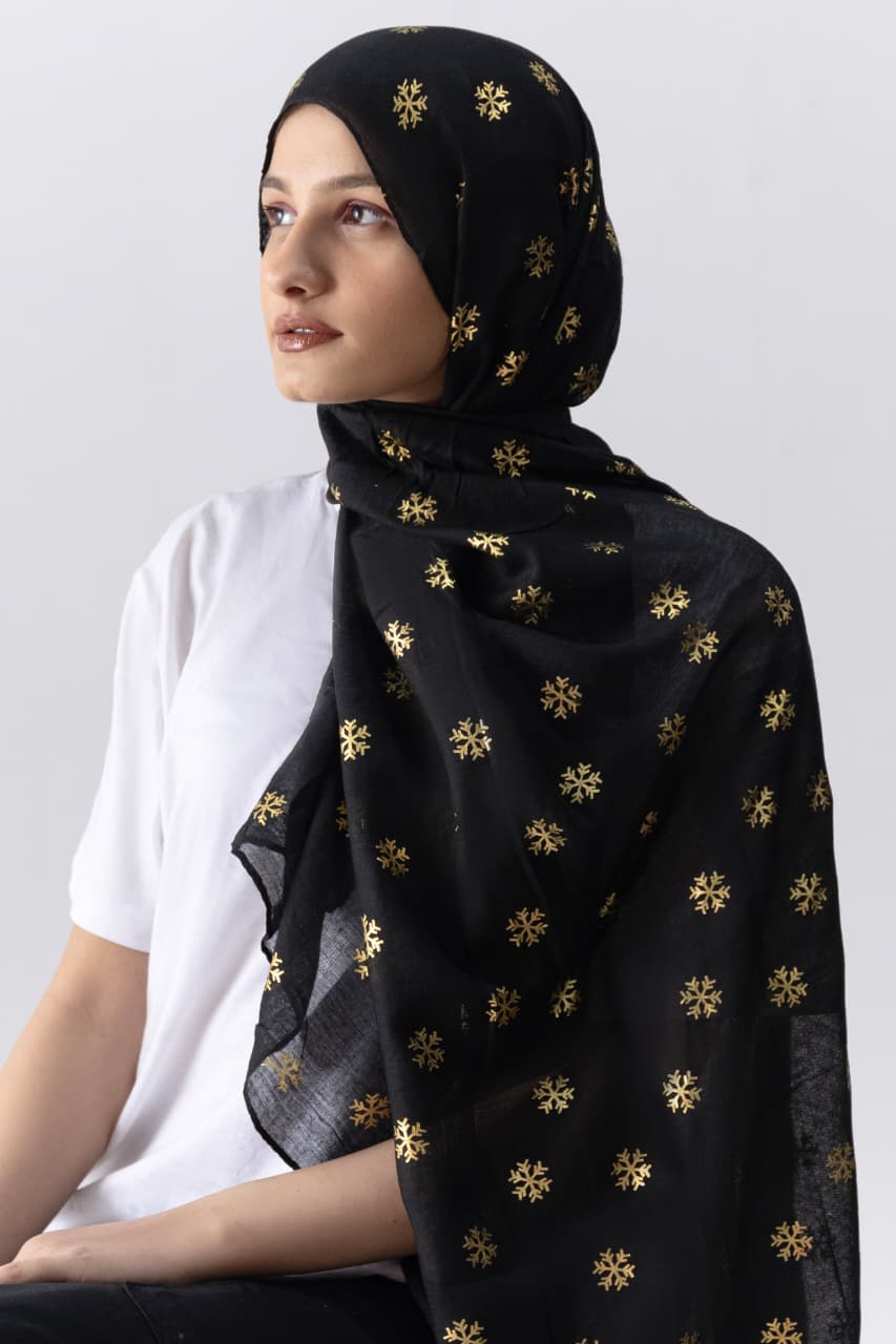 Foil Lawn Hijab - Black - Cameo