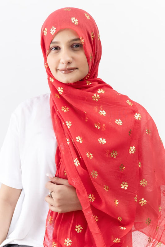 Foil Lawn Hijab - Lava - Cameo
