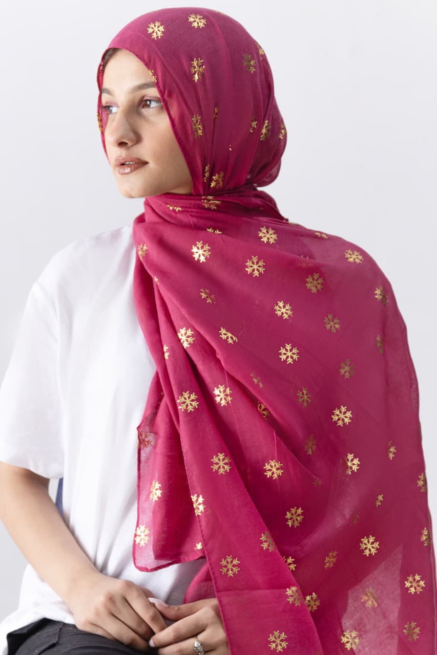 Foil Lawn Hijab - Maroon - Cameo