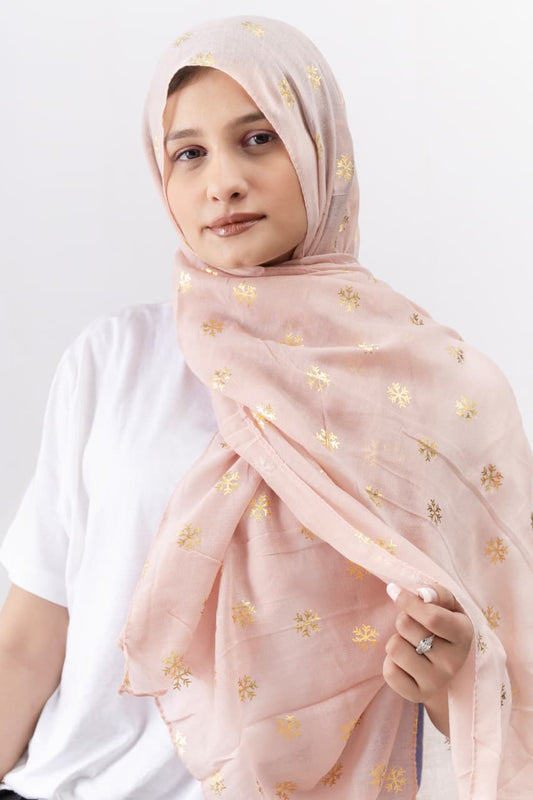 Foil Lawn Hijab - Soft Melon - Cameo