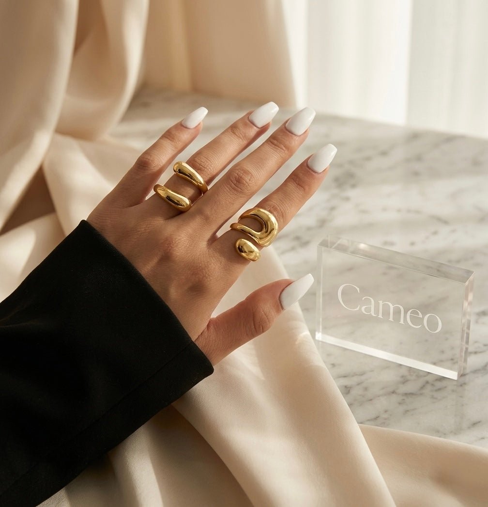 Foiled Gold - Ring ( Set of 2 ) - Cameo