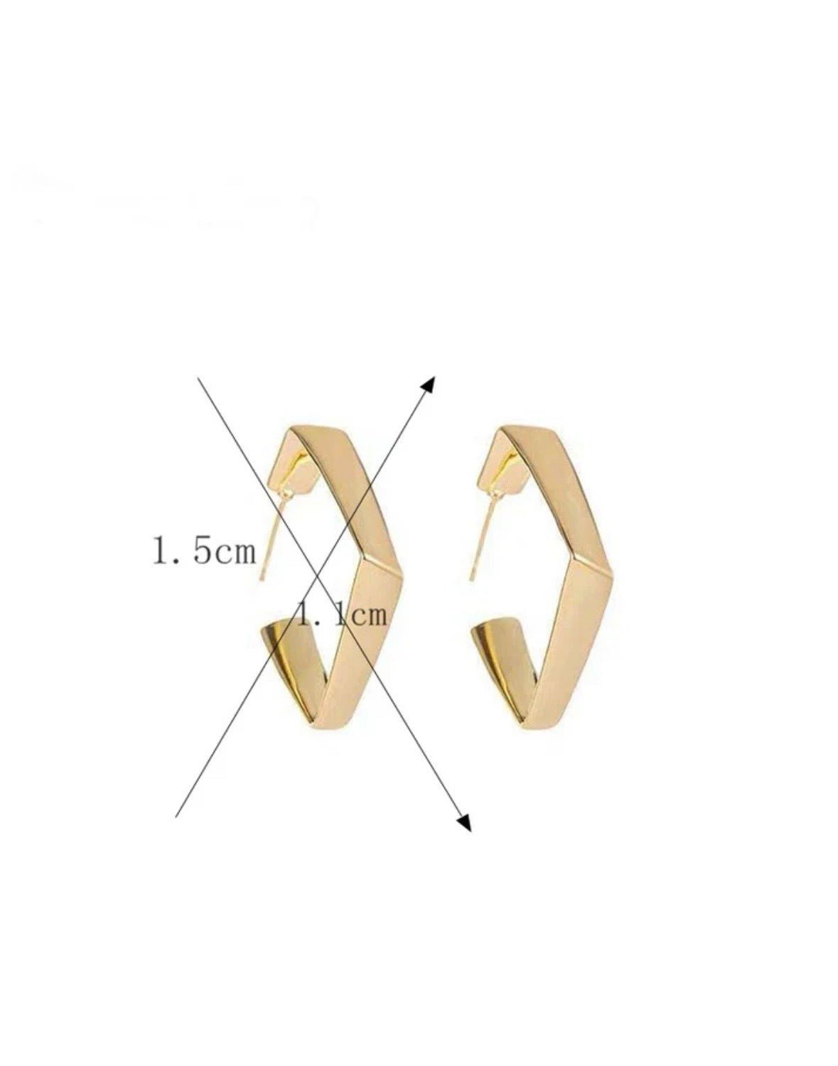 Foiled Square Gold - Earings - Cameo