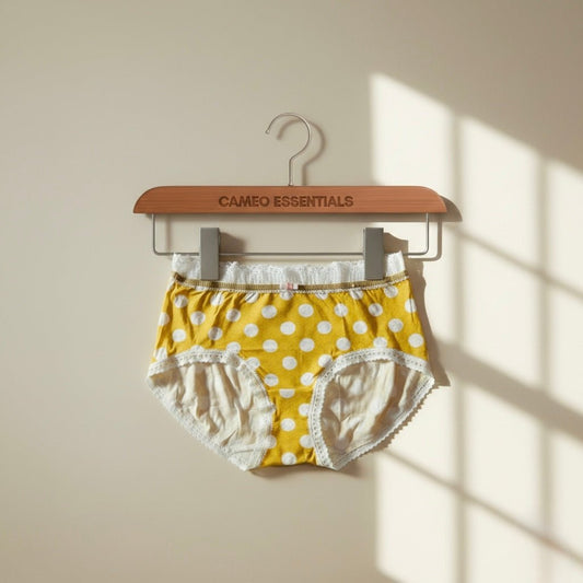 Imported Cotton Polka Panty - Free Size - Cameo