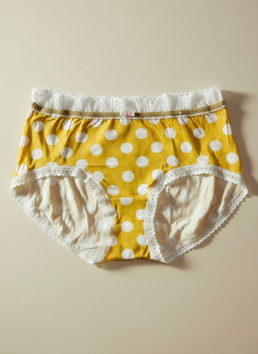 Imported Cotton Polka Panty - Free Size - Cameo