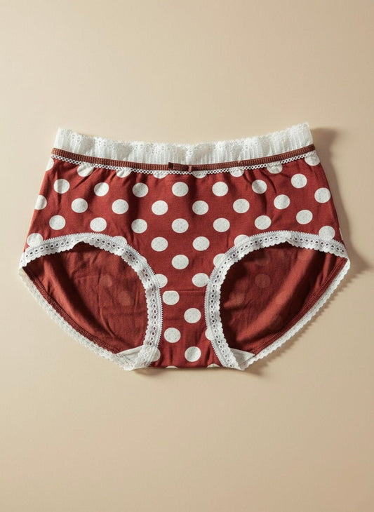 Imported Cotton Polka Panty - Free Size - Cameo