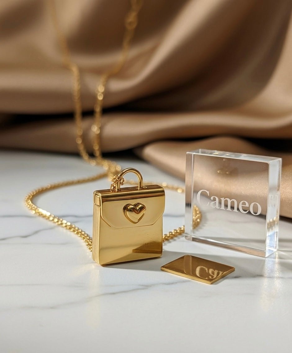 Minimal Stainless Steel Necklace - Cameo