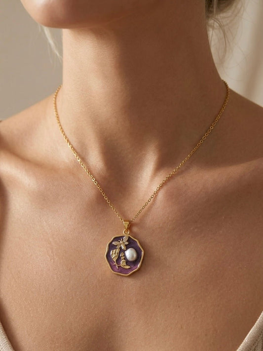 Minimal Stainless Steel Necklace - Cameo
